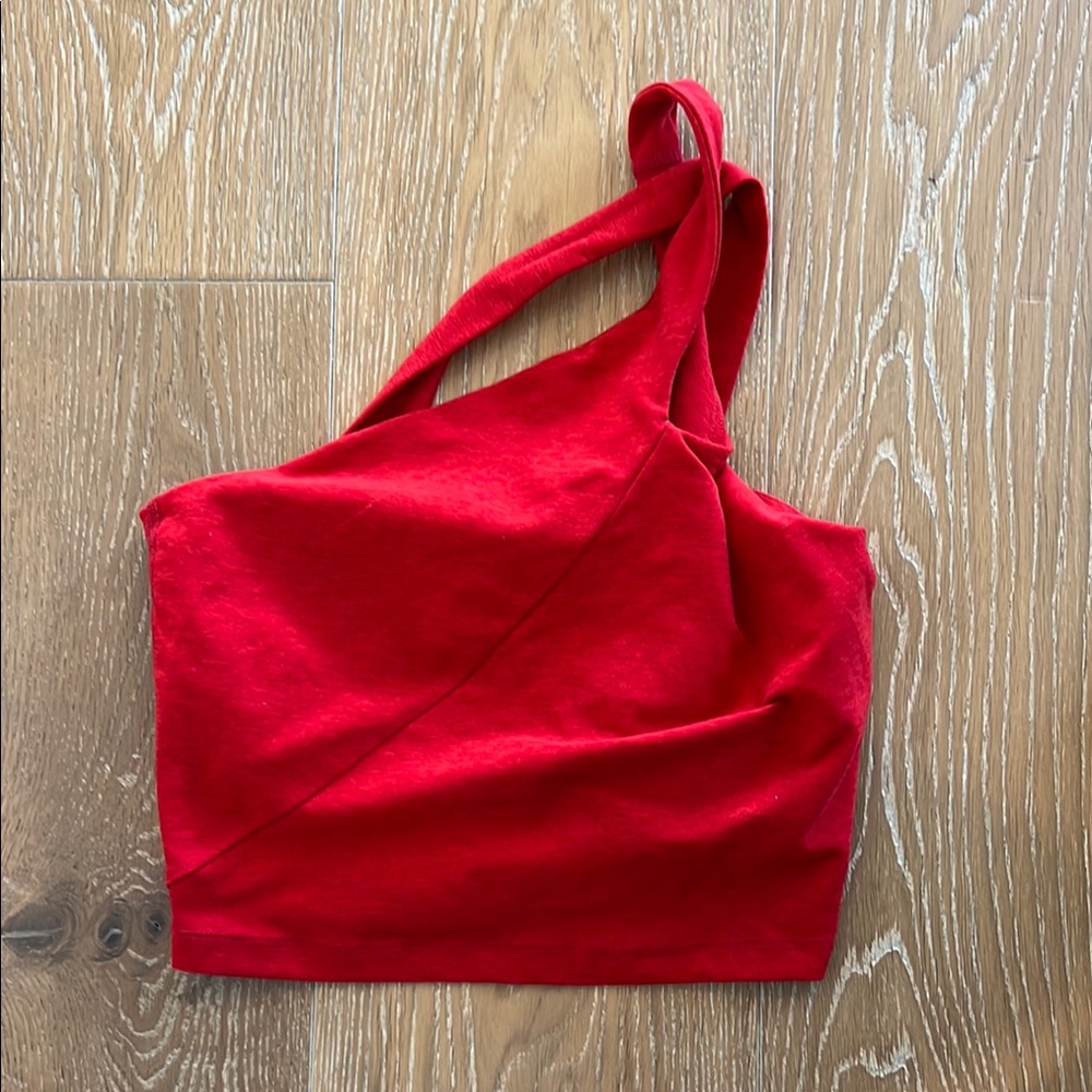Beyond Yoga Red Asymmetrical Sleeveless Tank Top